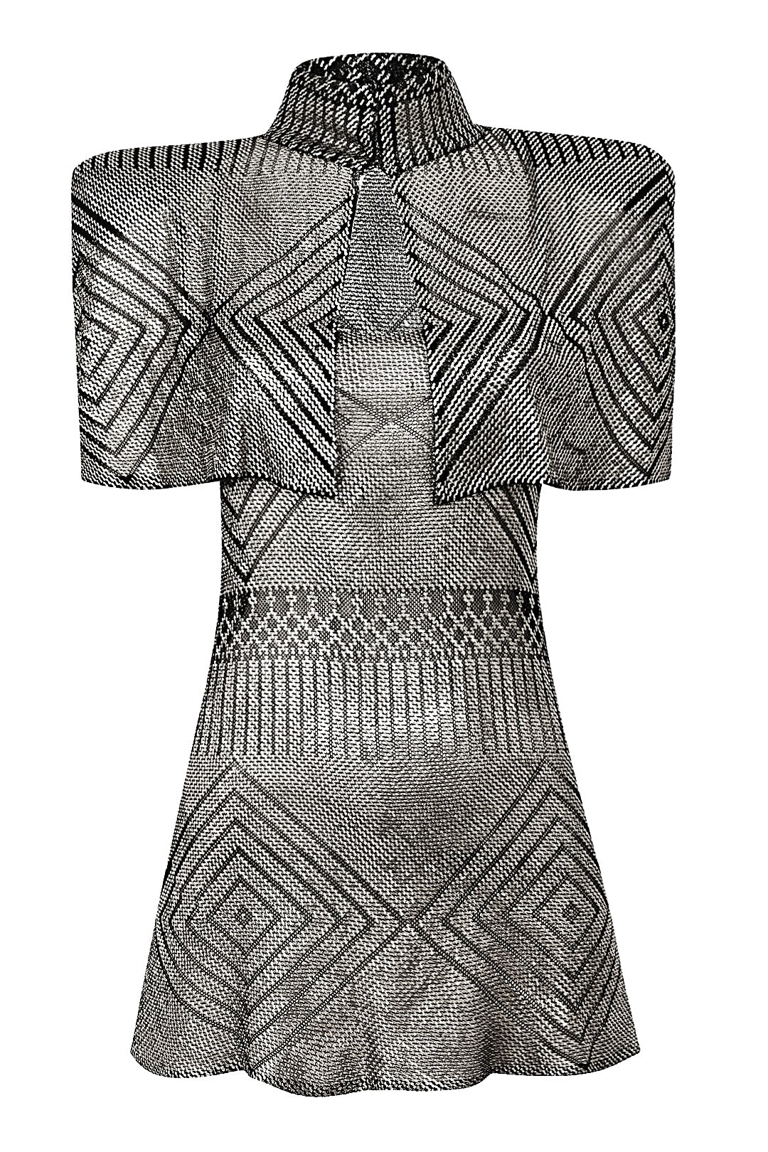 1920's Egyptian Black Geometric Cape