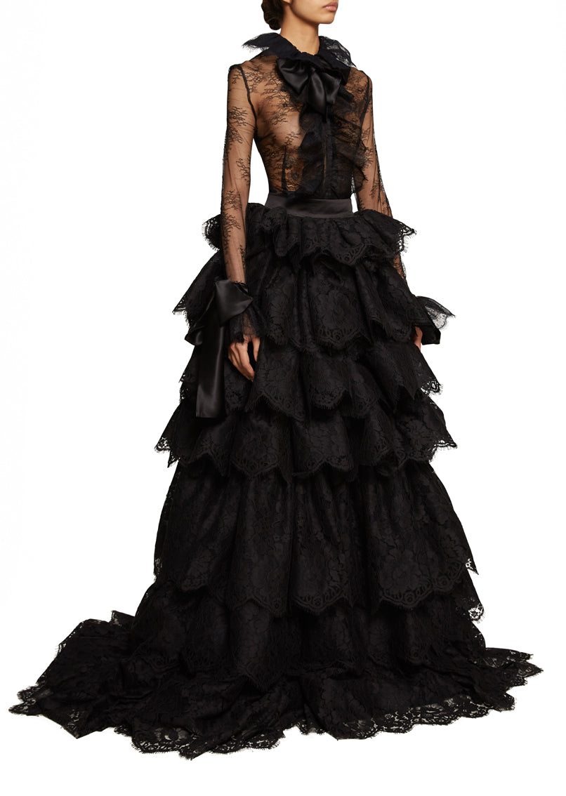 Runway Ruffled Lace Top & Skirt