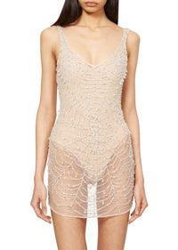 Cobweb Mini Dress - Pearl