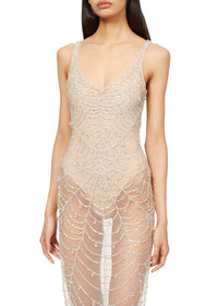 Cobweb Midi Dress - Pearl