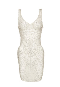 Cobweb Mini Dress - Pearl