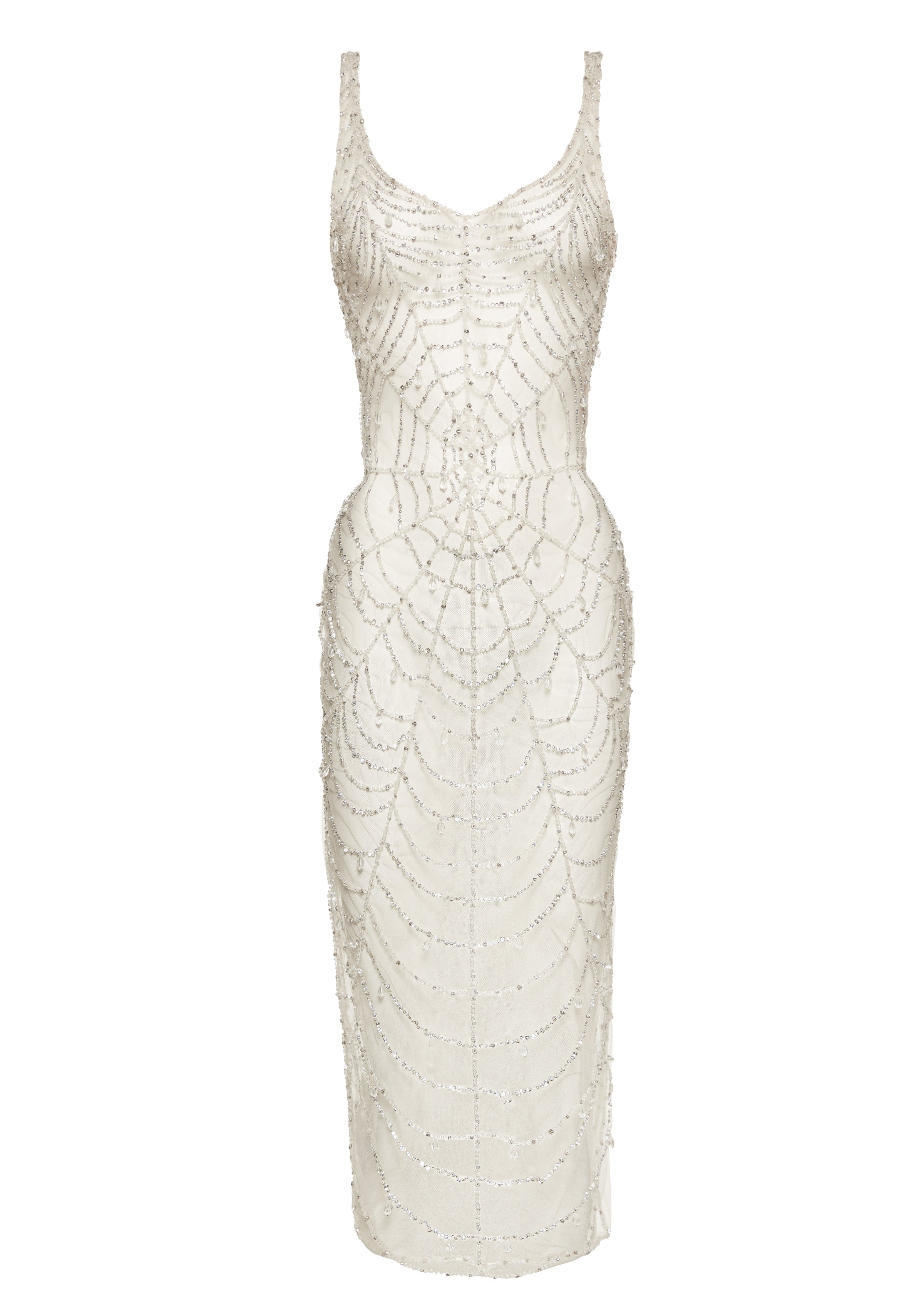 Cobweb Midi Dress - Pearl