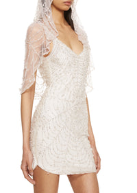 Cobweb Mini Dress - Pearl