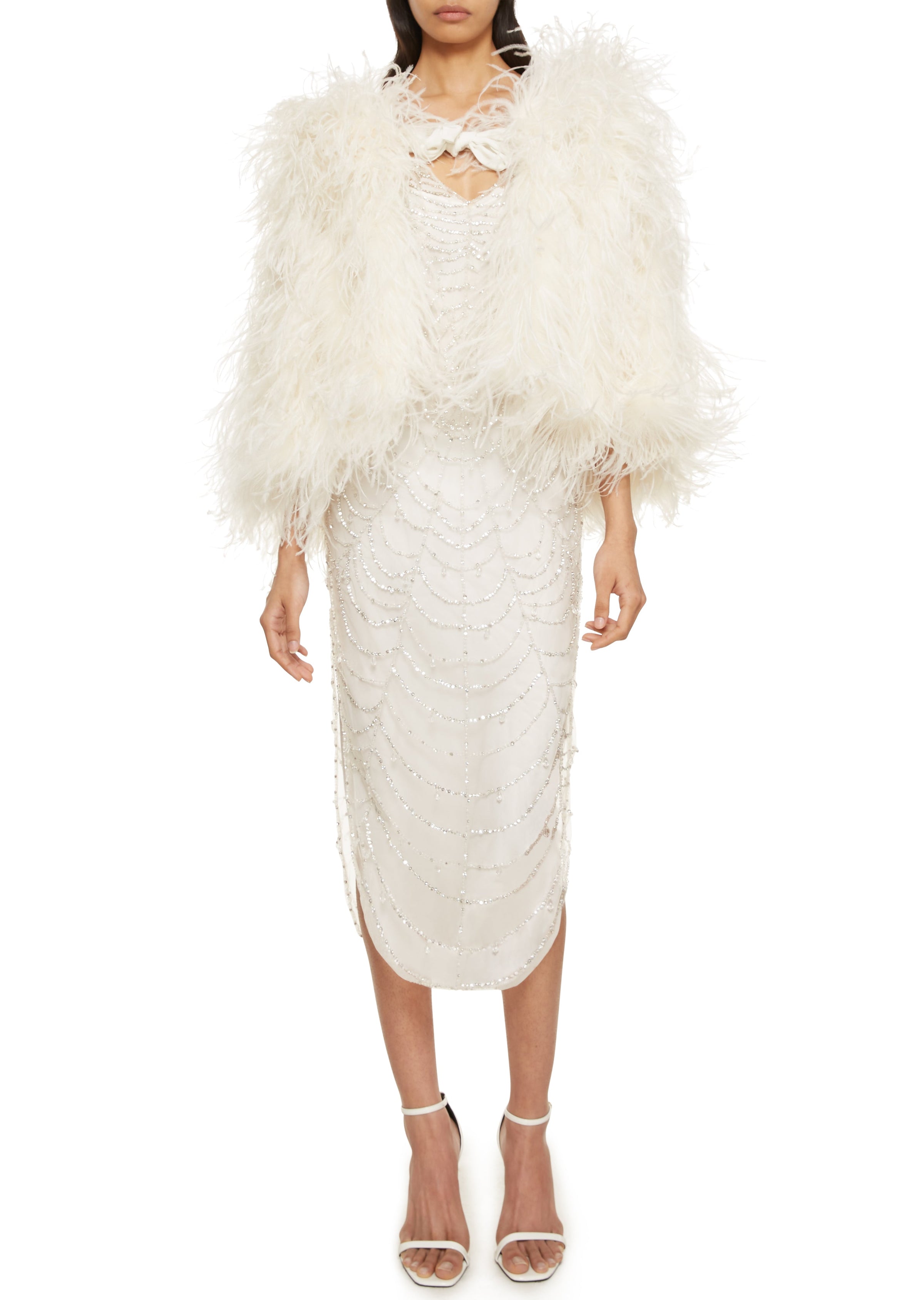 Cobweb Midi Dress - Pearl