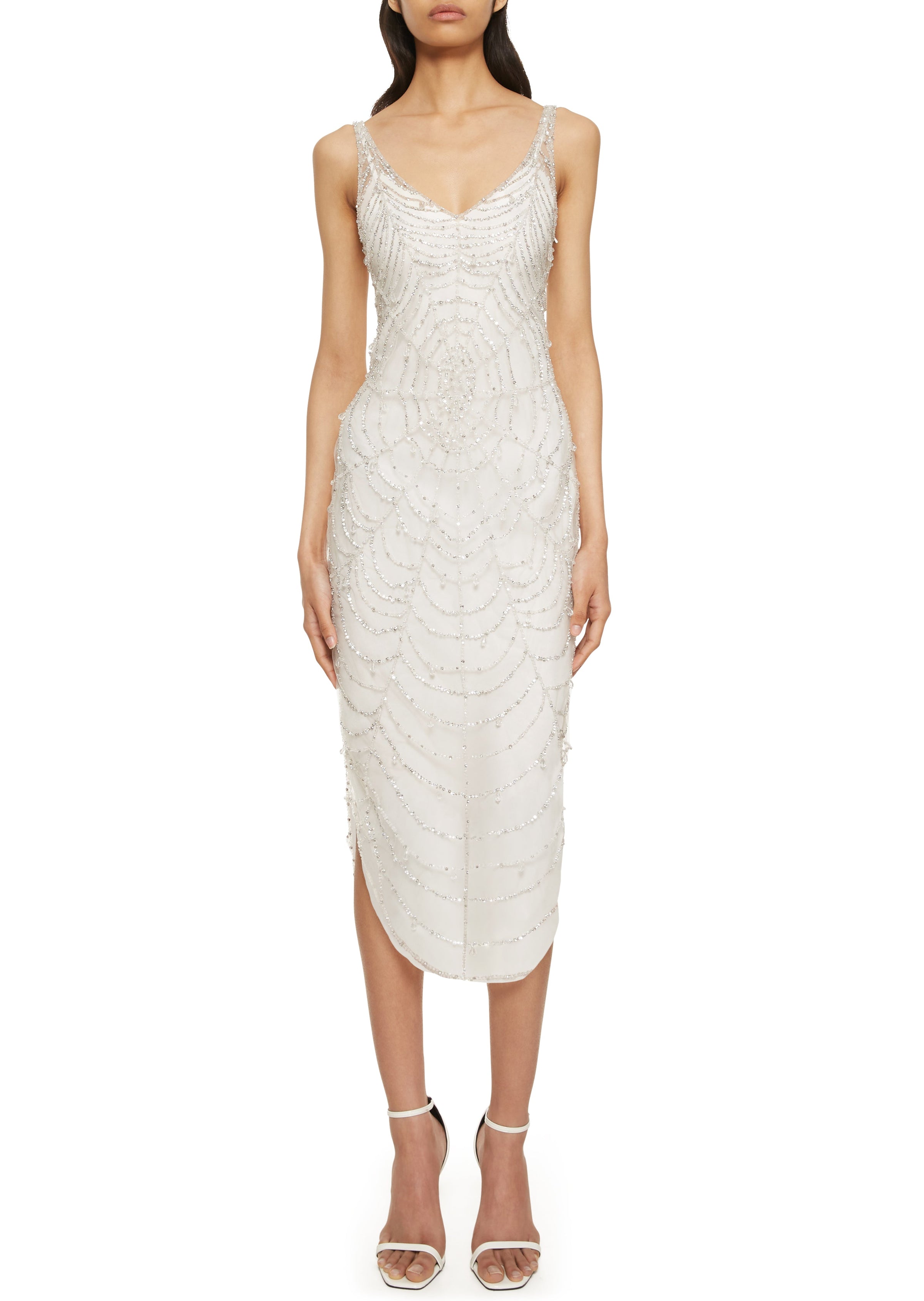 Cobweb Midi Dress - Pearl