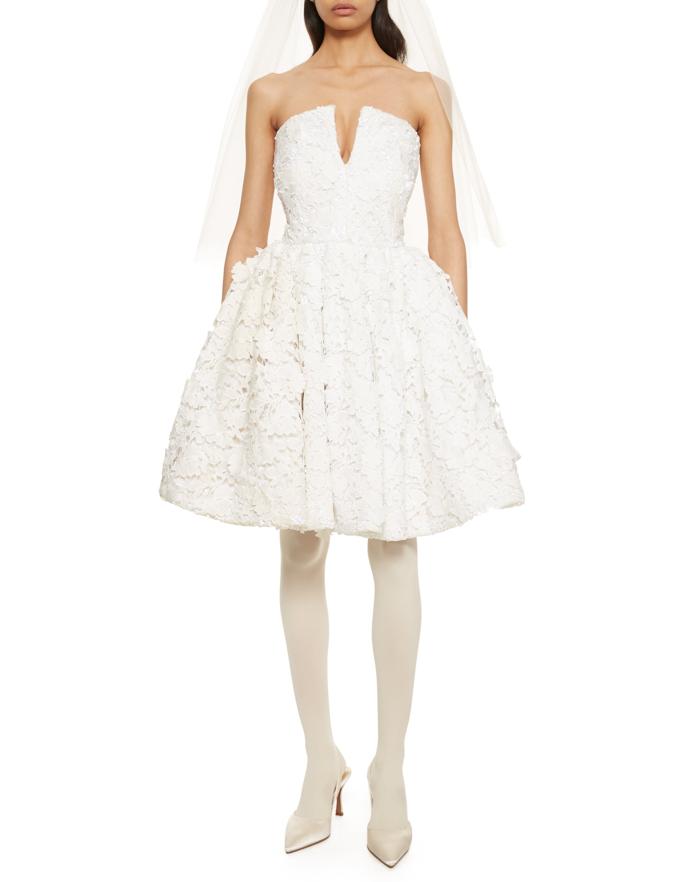 Corset Lace Mini Dress - Ivory