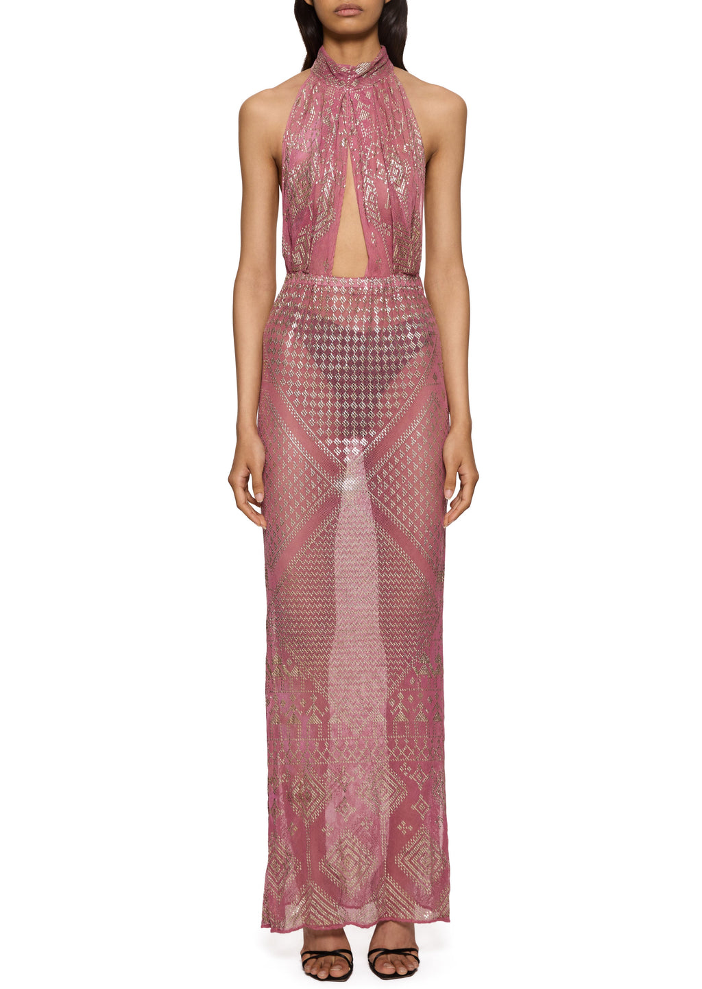 1920s Egyptian Halter Mini Dress