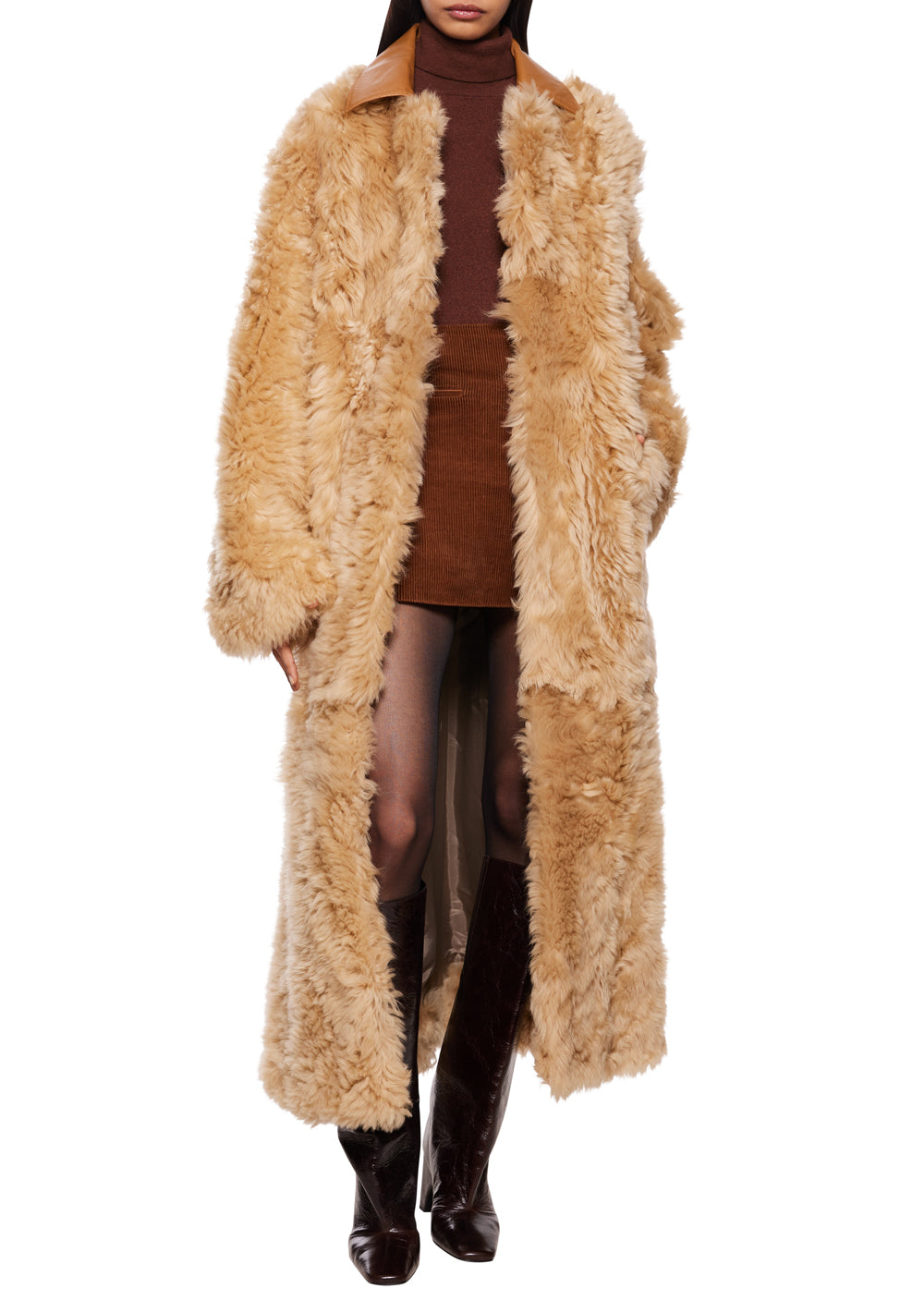 Deriha Long Shearling Coat with Removable Collar – Annie's Ibiza