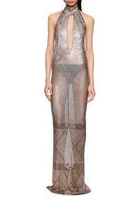 1920s Silver Egyptian Gown