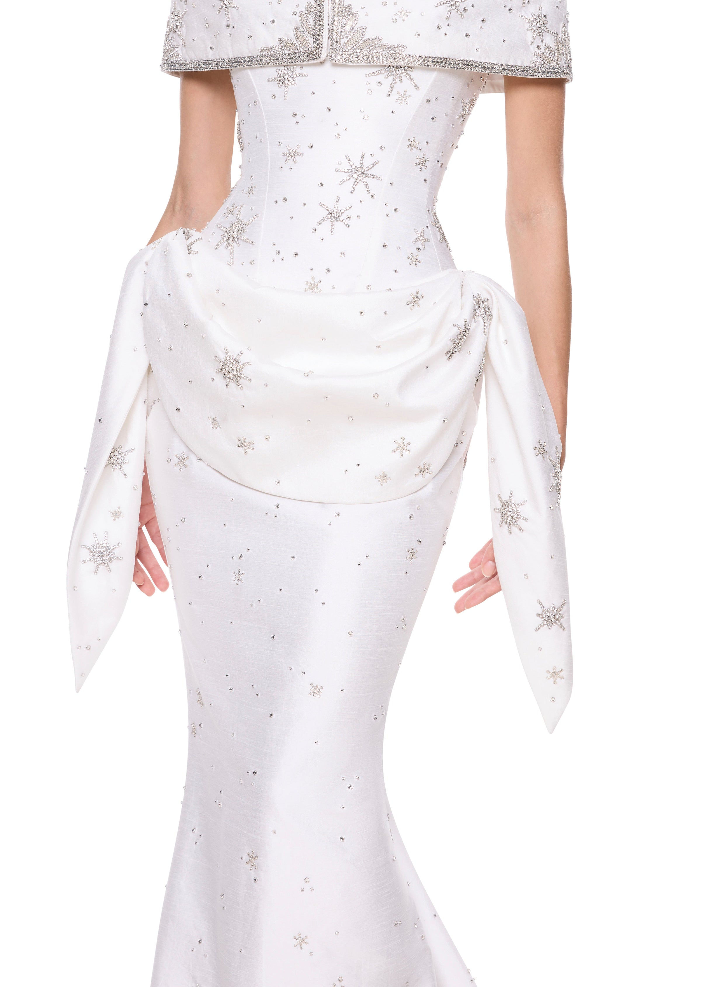 Estella Draped Gown - Bright White