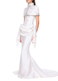 Estella Draped Gown - Bright White