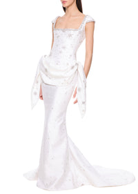 Estella Draped Gown - Bright White