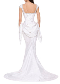 Estella Draped Gown - Bright White