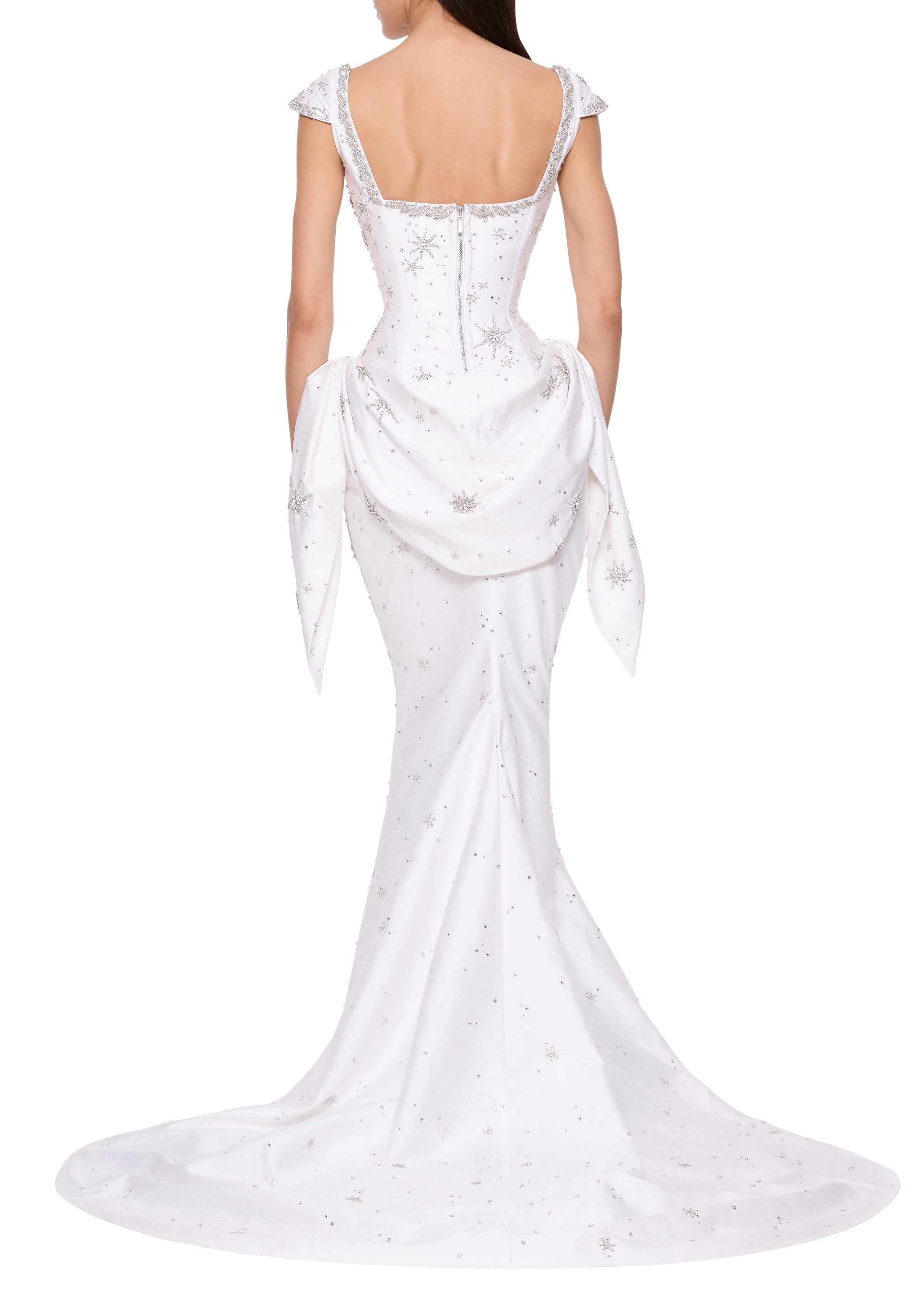 Estella Draped Gown - Bright White