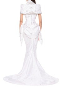 Estella Draped Gown - Bright White