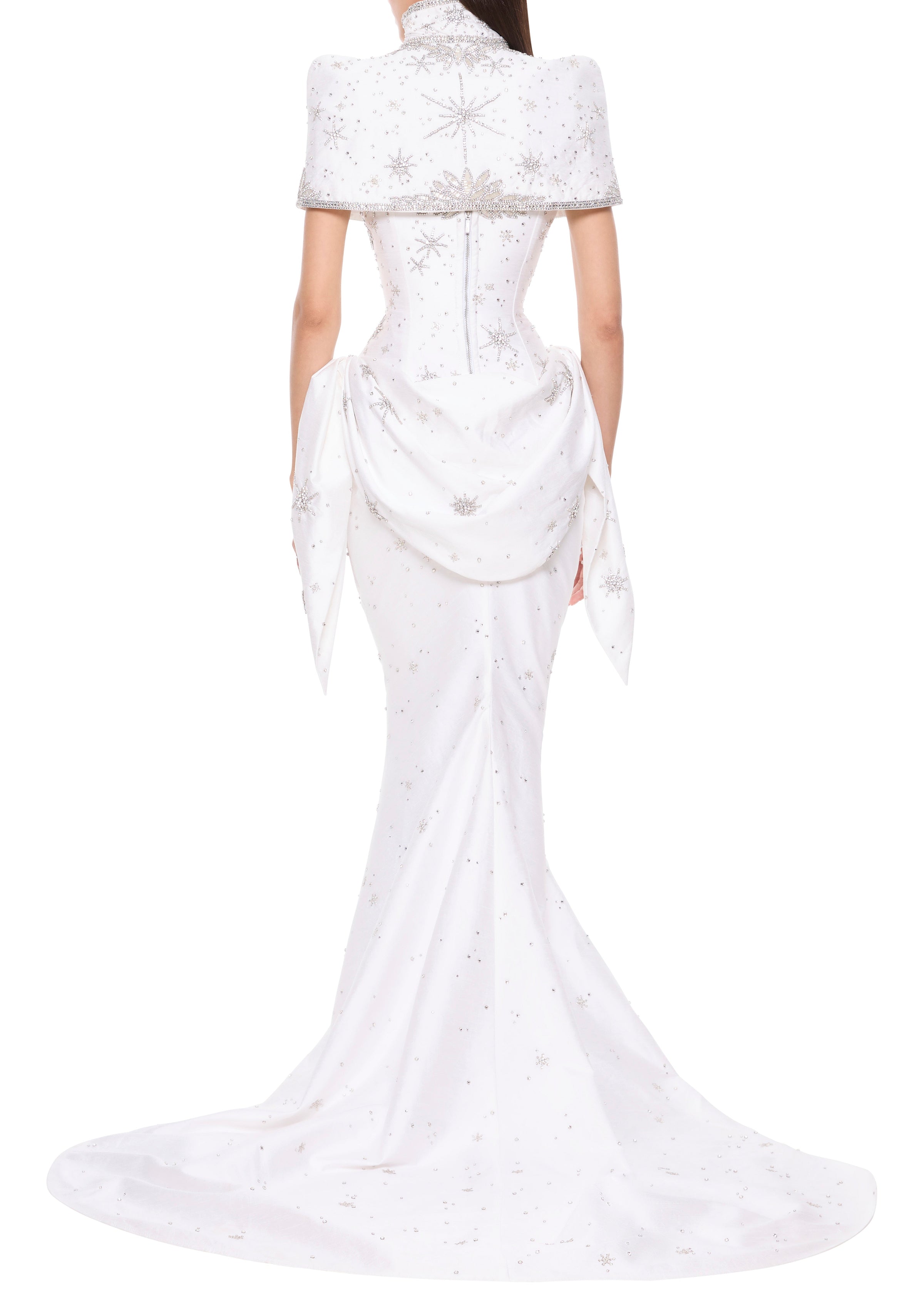 Estella Draped Gown - Bright White