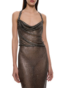 1920s Black and Silver Egyptian Gown
