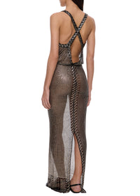 1920s Black and Silver Egyptian Gown