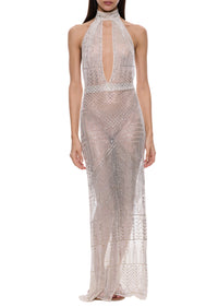 1920s White & Silver Egyptian Gown