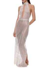 1920s White & Silver Egyptian Gown