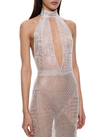 1920s White & Silver Egyptian Gown