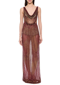 1920's Egyptian Red Gold Gown