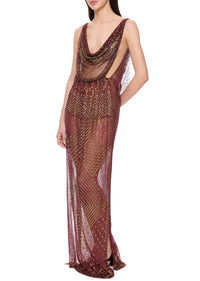 1920's Egyptian Red Gold Gown
