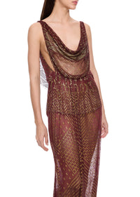 1920's Egyptian Red Gold Gown
