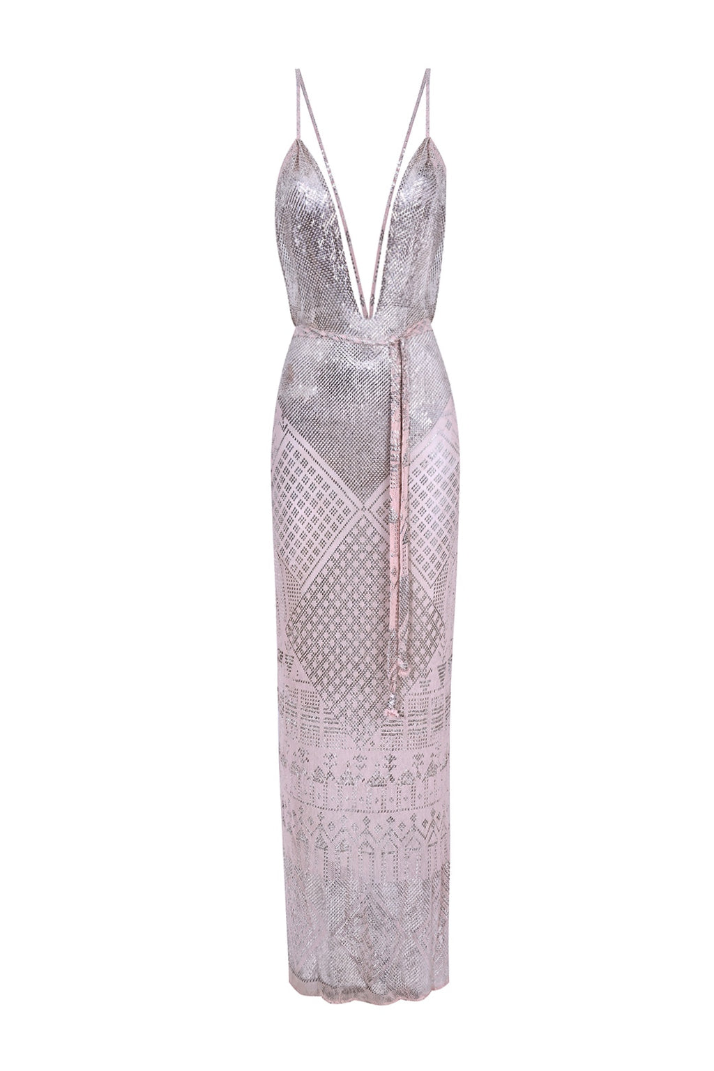 1920's Egyptian Pale Pink Drop Waist Mini Dress