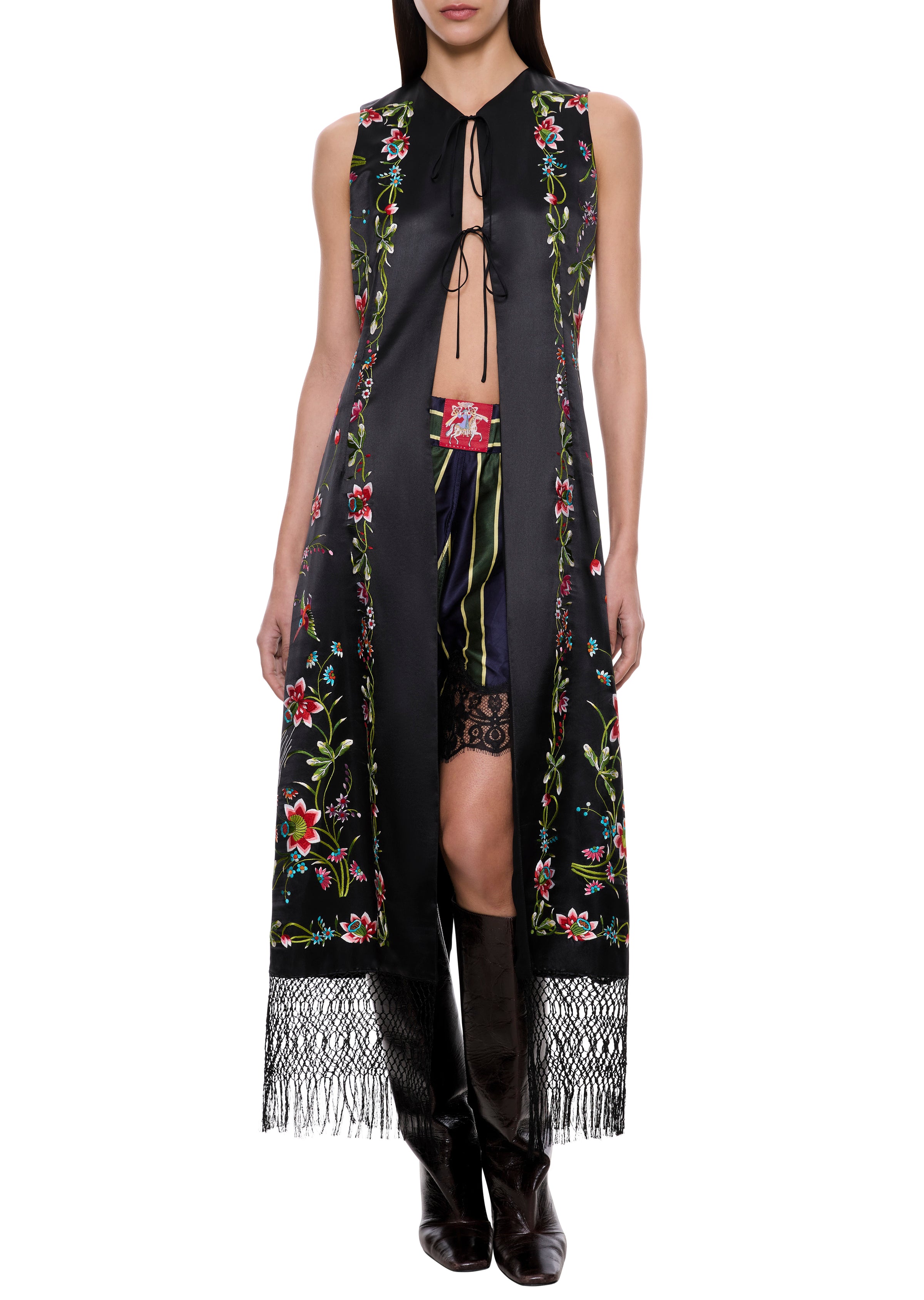 Piano Shawl Demi-Couture Tunic with Fringing