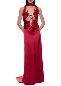 Desire Temptress Silk Dress - Red
