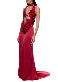 Desire Temptress Silk Dress - Red
