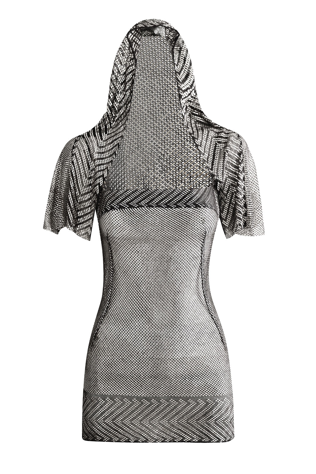 1920's Egyptian Black and Silver Hooded Cape