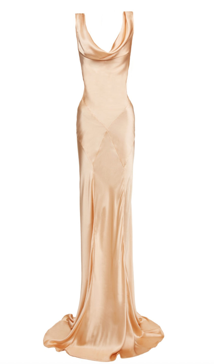 Florence Dress - Peach Silk