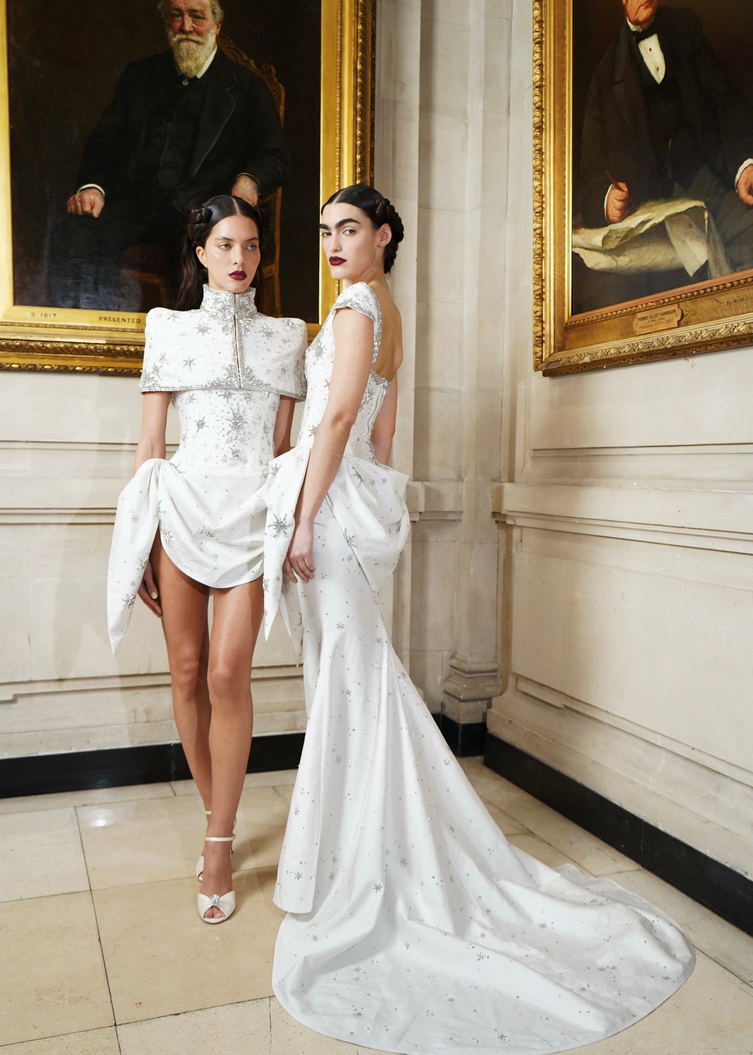 Estella Draped Gown - Bright White