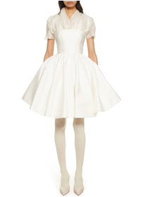 Ivory Silk Shadow Mini Dress