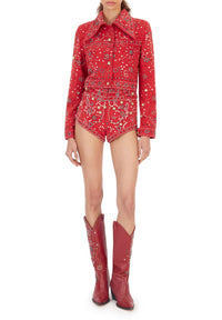 Red Suede Ziggy Boots