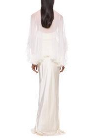 Precioso Cape in Ivory Silk Chiffon