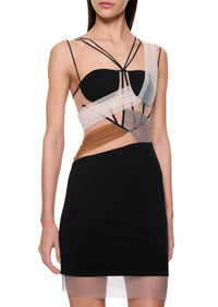 Sacha Mini Corset Dress with Sheer Drapes