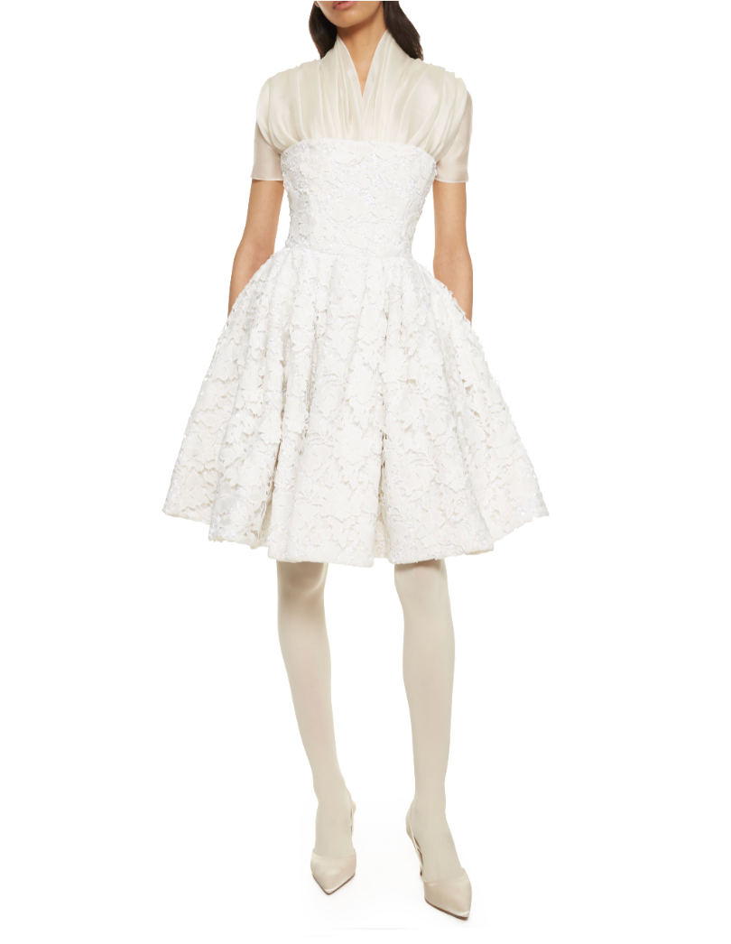 Ivory Lace Shadow Mini Dress