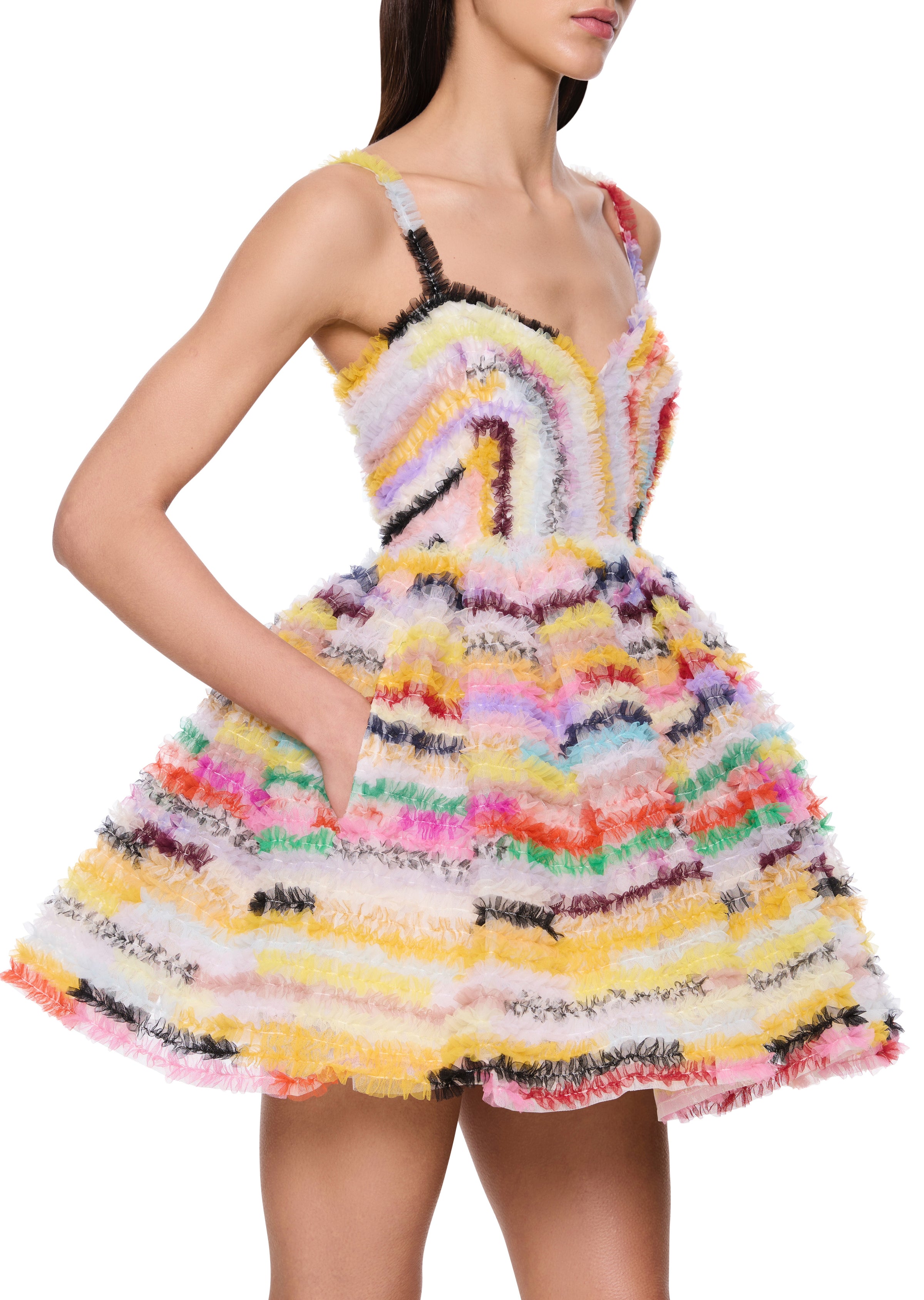 Micro Ruffle Party Dress