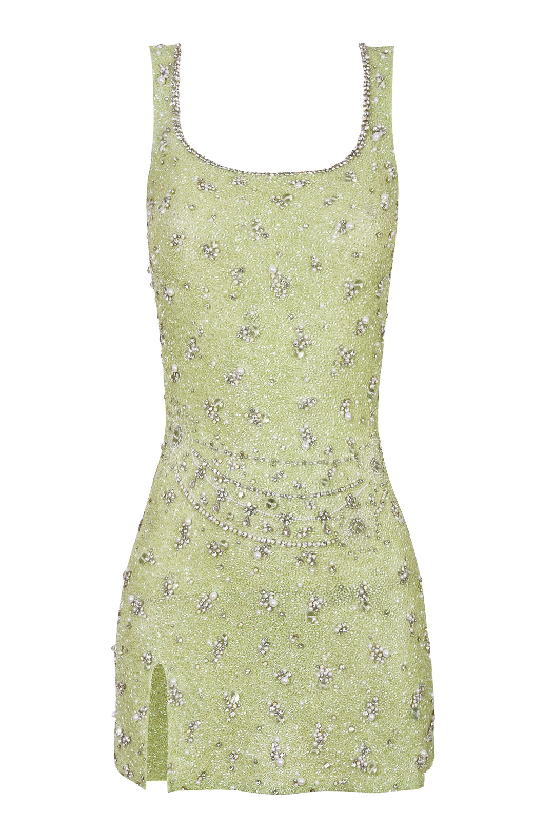 Wren Embellished Mini Dress - Matcha