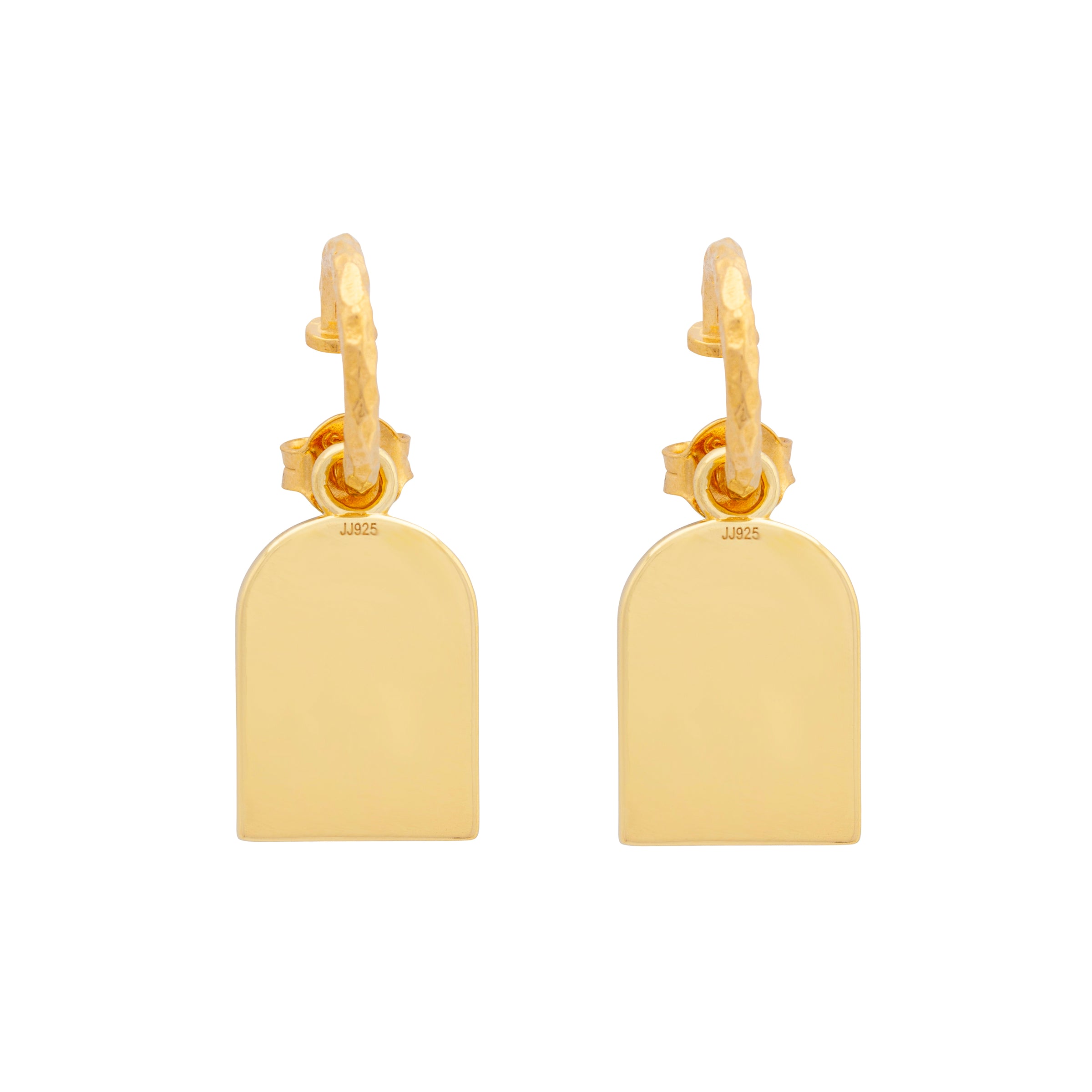 Aqua Enamel Tanit Charm on Textured Hoop