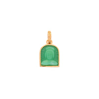 Tanit Carved Chrysoprase Charm, Gold Vermeil