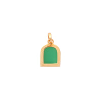 Tanit Carved Chrysoprase Charm, Gold Vermeil