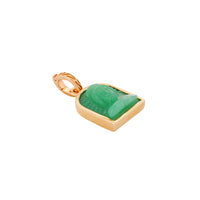 Tanit Carved Chrysoprase Charm, Gold Vermeil