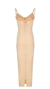 1990s Jean-Paul Gaultier Iconic "Cone Bust" Blush Peach Corset Dress