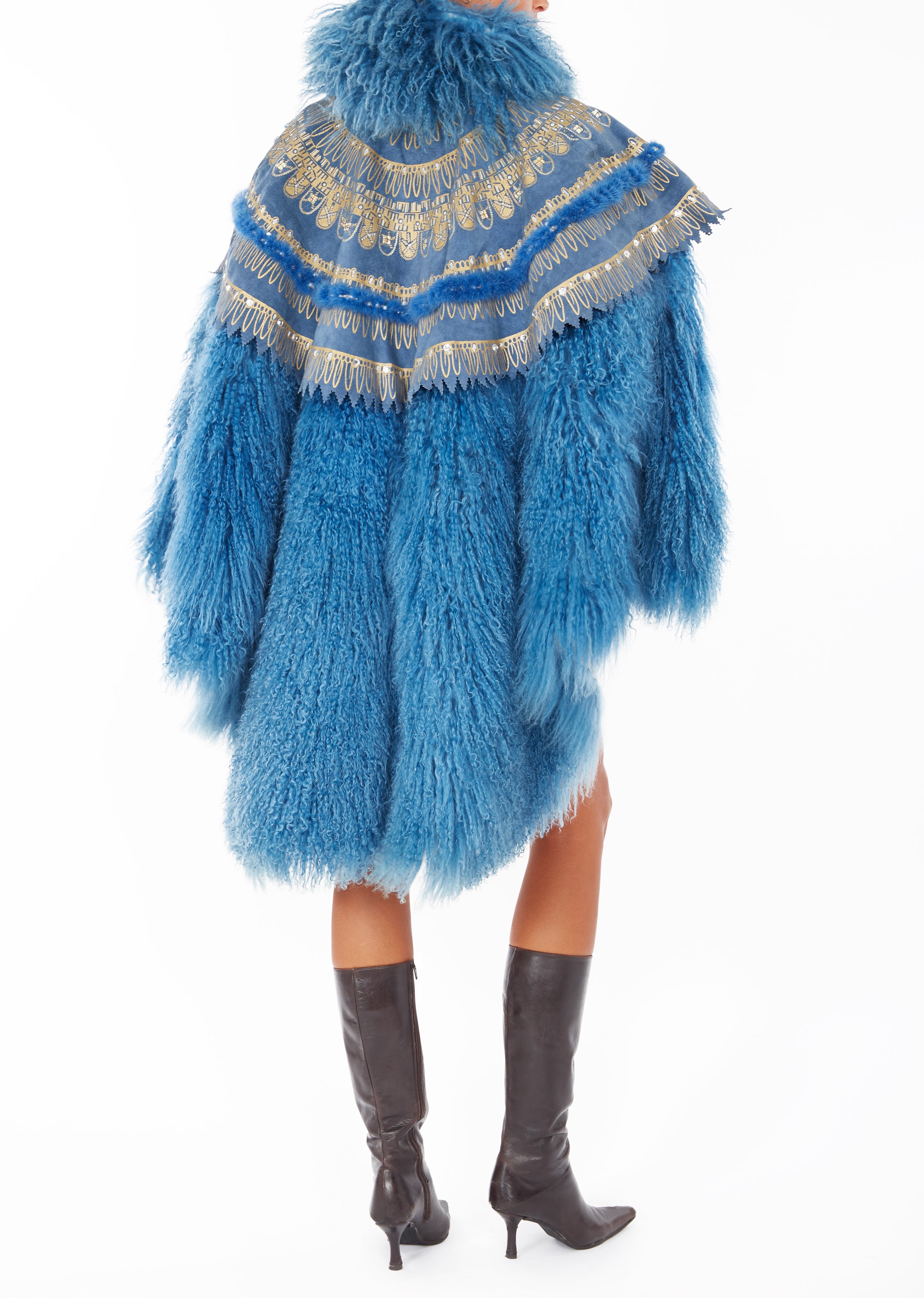 80's Zandra Rhodes Mongolian Fur Cape