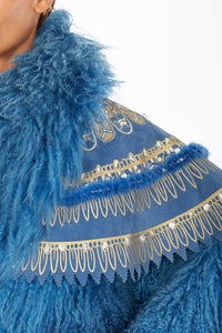 80's Zandra Rhodes Mongolian Fur Cape