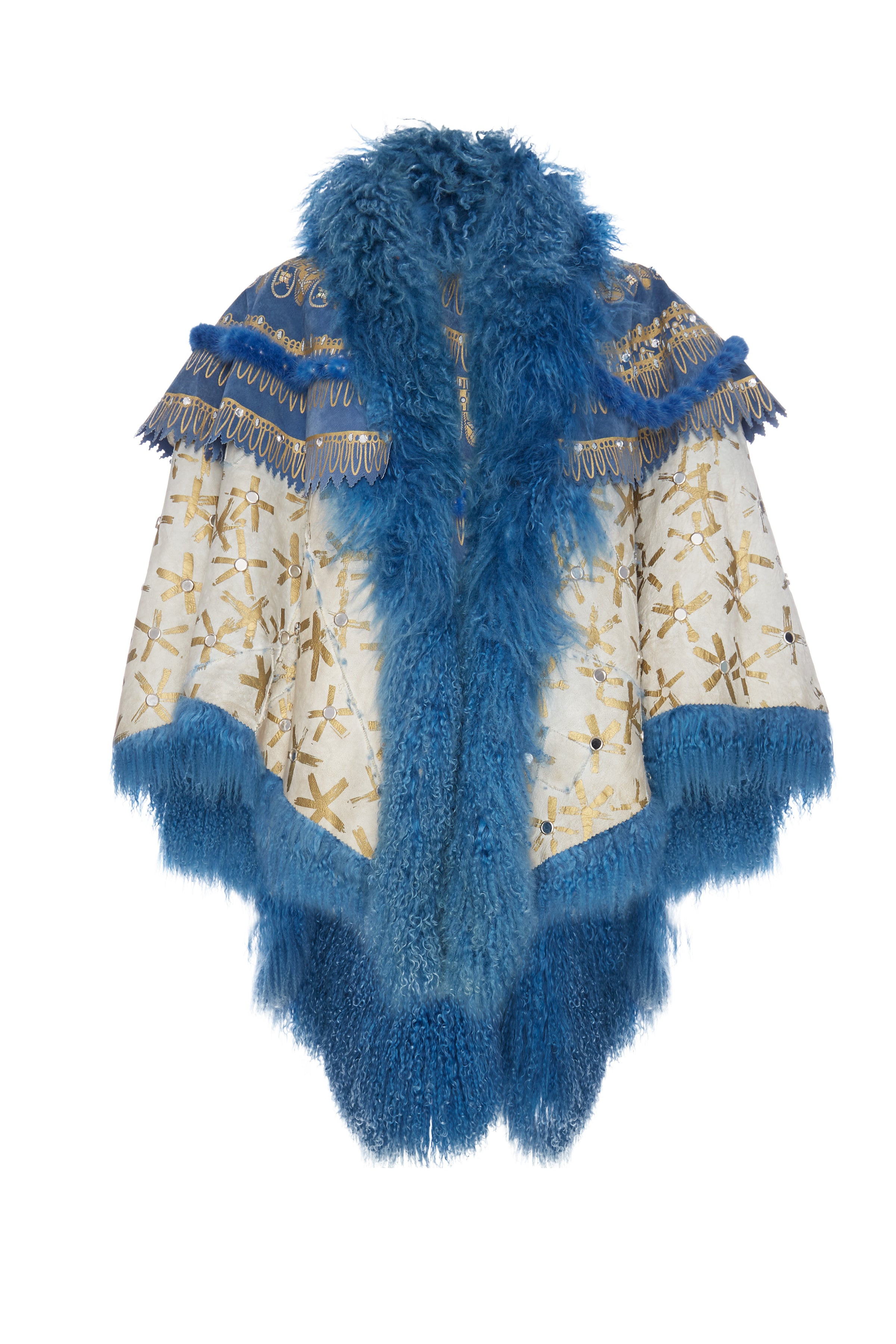 80's Zandra Rhodes Mongolian Fur Cape
